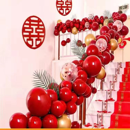 Wedding Staircase Decoration Set Handrail Gauze Wedding Room Arrangement Balloon Set Wedding Supplies Latte Art Romantic Creativity