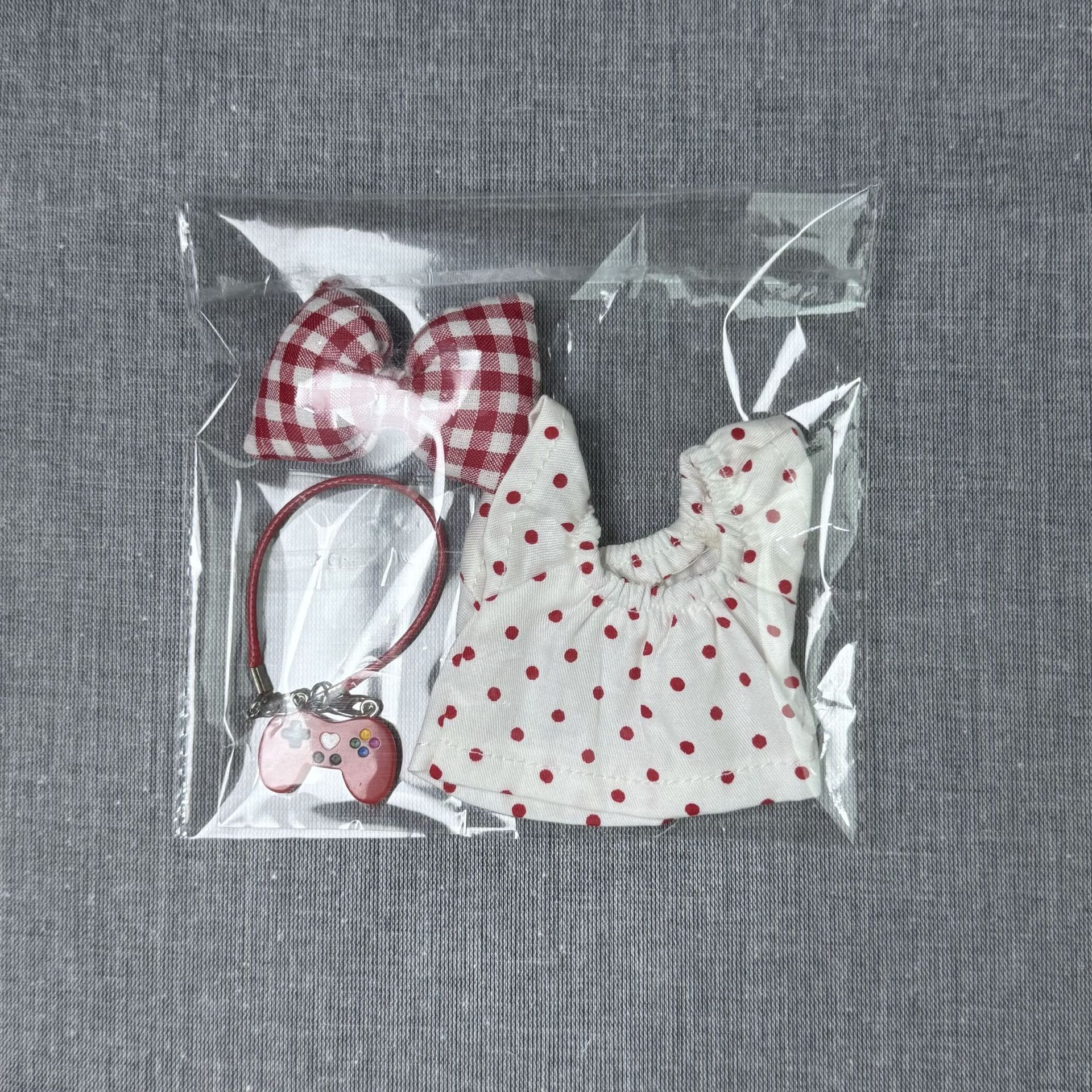 Adecuado para muñeco de peluche de 17cm, colgante, falda de muñeca, vestido de muñeca, traje de muñeca Macarons de 17cm con accesorios