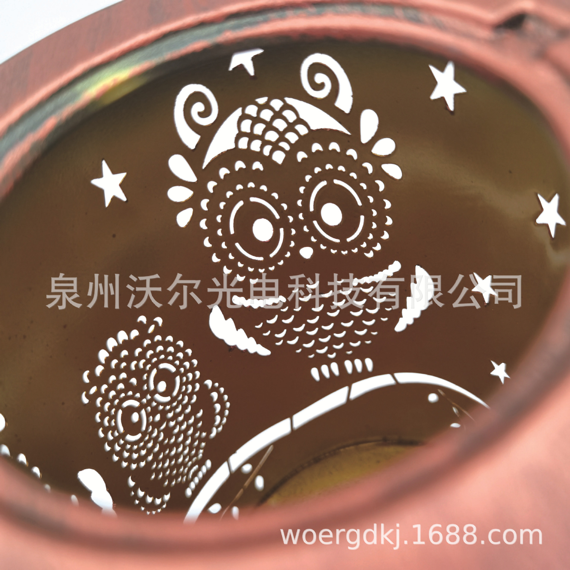 亚马逊热销LED 猫头鹰镂空太阳能灯笼庭院装饰灯草坪灯挂树灯IP65