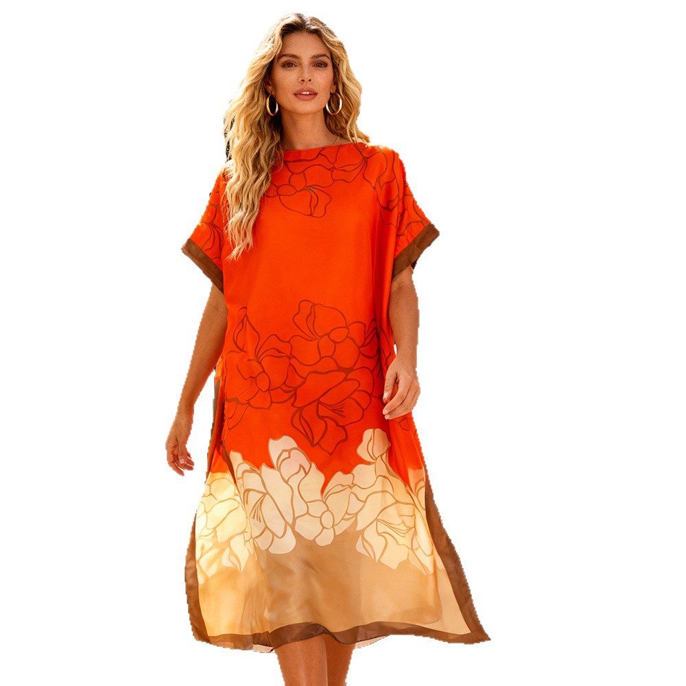 Amazon explotó ropa de moda europea y americana de vacaciones de playa bikini chaleón blusa flor pintada a mano