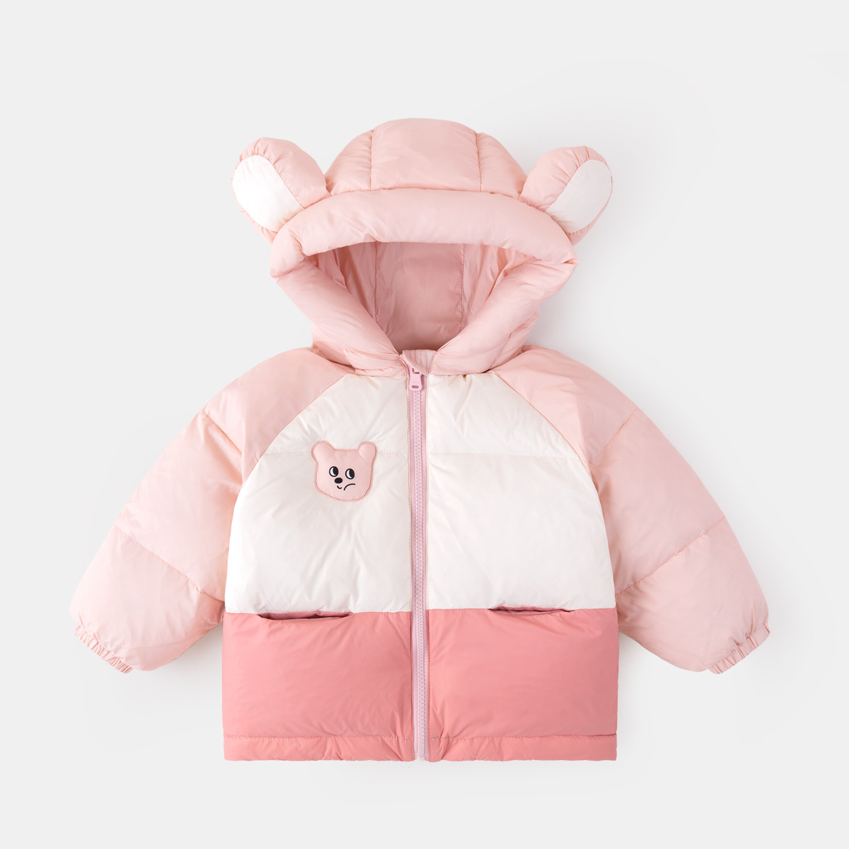 [Nuevo estándar nacional] Chaqueta de plumón de tres pruebas para niños, ropa de invierno para niños, chaqueta de plumón de pato para niñas, top con capucha para bebés