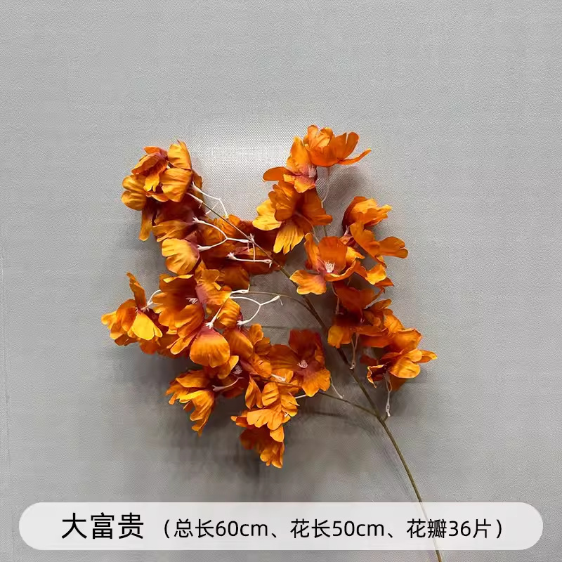 创垚婚庆仿真假花桔色绢花婚礼橘色系花材背景墙插花路引装饰花艺|undefined