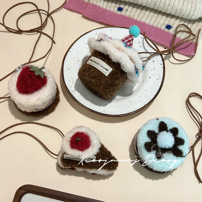 キュートで楽しいぬいぐるみデザートネックレスペンダントチェリーケーキバッグペンダント甘い女の子のドレス小さなアクセサリー|undefined