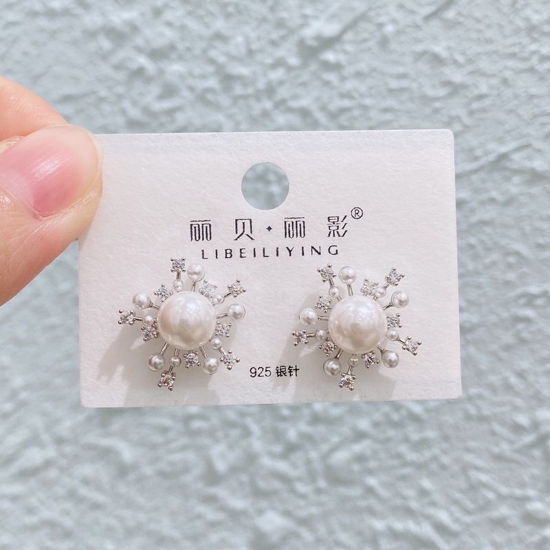 Liyin/Libeliying 花火イヤリング、軽い高級感、高級感、絶妙な銅金メッキマイクロ象嵌イヤリング、女性向け多用途|undefined