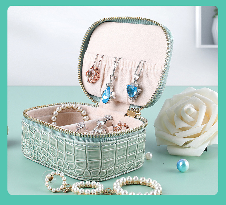 Fashion Solid Color Pu Leather Jewelry Boxes