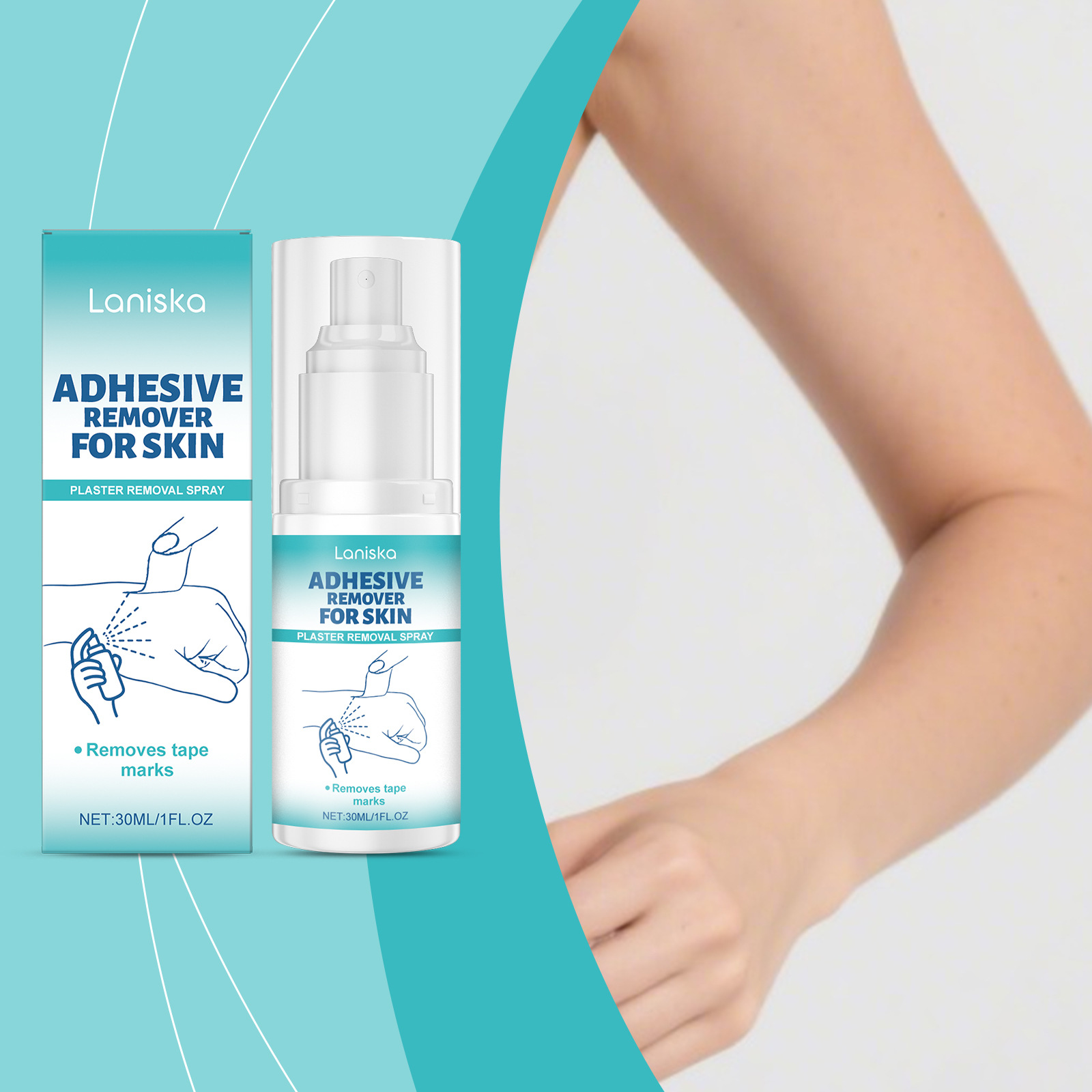 Laniska Glue Stain Remover Gentle Formula Is Non-Sticky and Daily Skin-Friendly to Clean Skin Surface Glue Residue