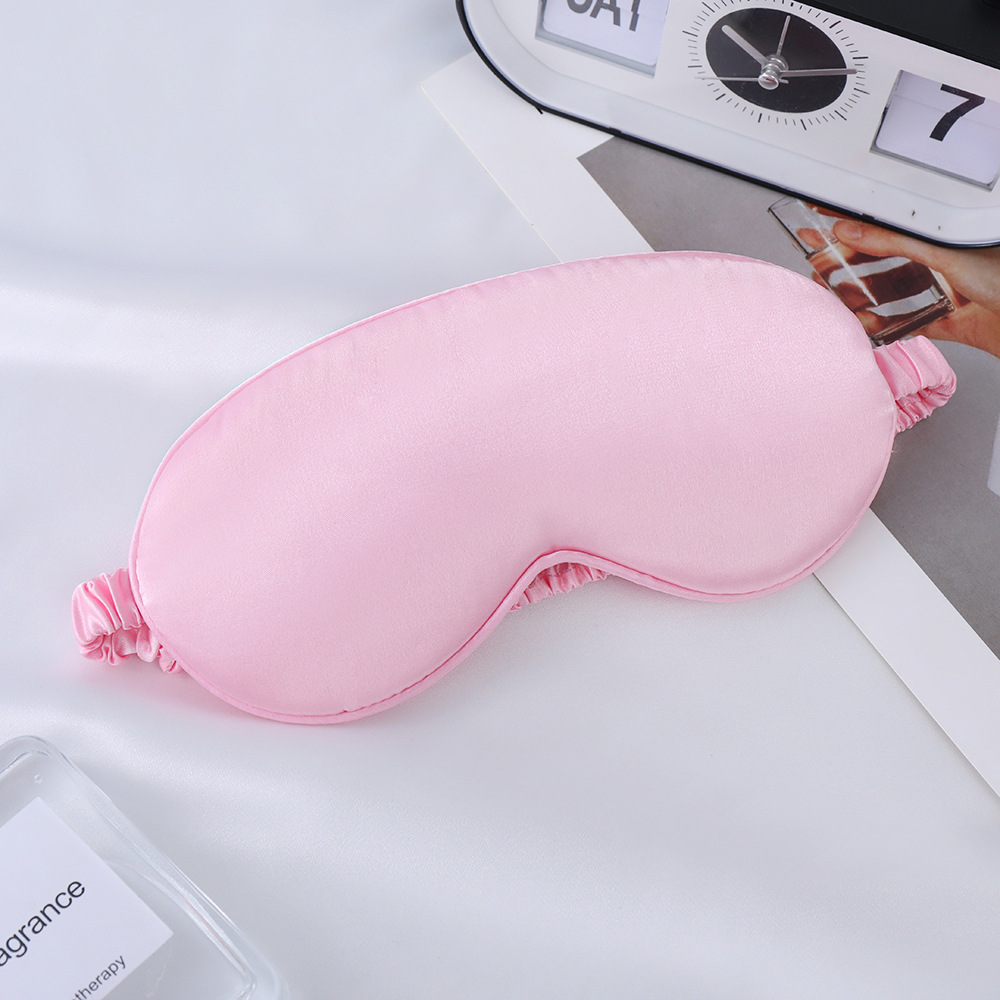 Máscara de Ojos de seda artificial de doble cara de seda de morera sombreado máscara de ojo del sueño logotipo impreso viajes al aire libre esencial en stock al por mayor