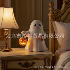 新款跨境可爱幽灵装饰小夜灯树脂万圣节家居创意工艺品摆件氛围