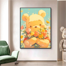厂家直销 新款满钻钻石画 餐厅钻石绣 点钻十字绣客厅小熊维尼一