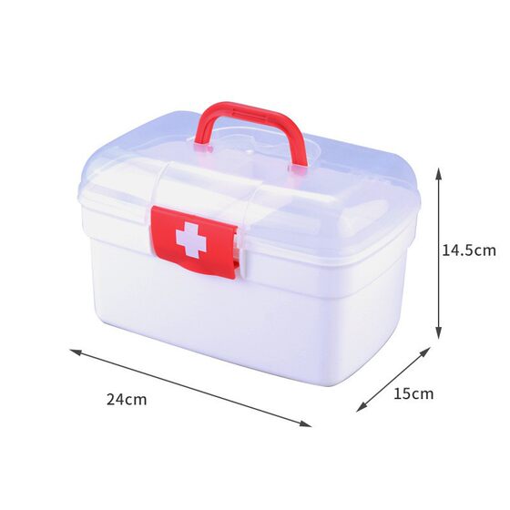 Health center medicine box pharmacy poverty alleviation medical box household portable plastic storage box logo home medicine box wholesale