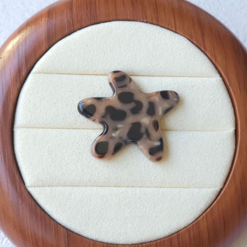 韩系豹纹仿醋酸海星鸭嘴夹边夹发绳侧边夹diy饰品配件材料批发|undefined