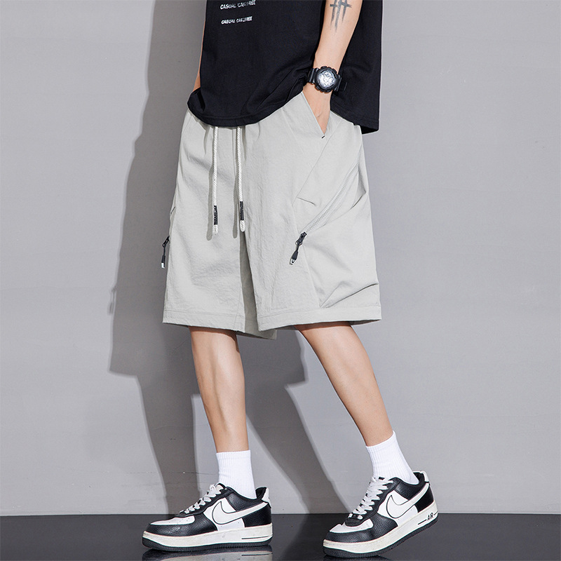 Shorts casuais masculinos de verão plus size para meninos gorduchos, design moderno, calças de cinco pontos, shorts versáteis extra grandes de comprimento médio para homens.