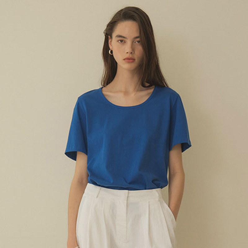 Spot Nw Short-Sleeved T-Shirt for Women 2025 Summer New Korean Style Designer Style Simple Cotton Loose Round Neck Top
