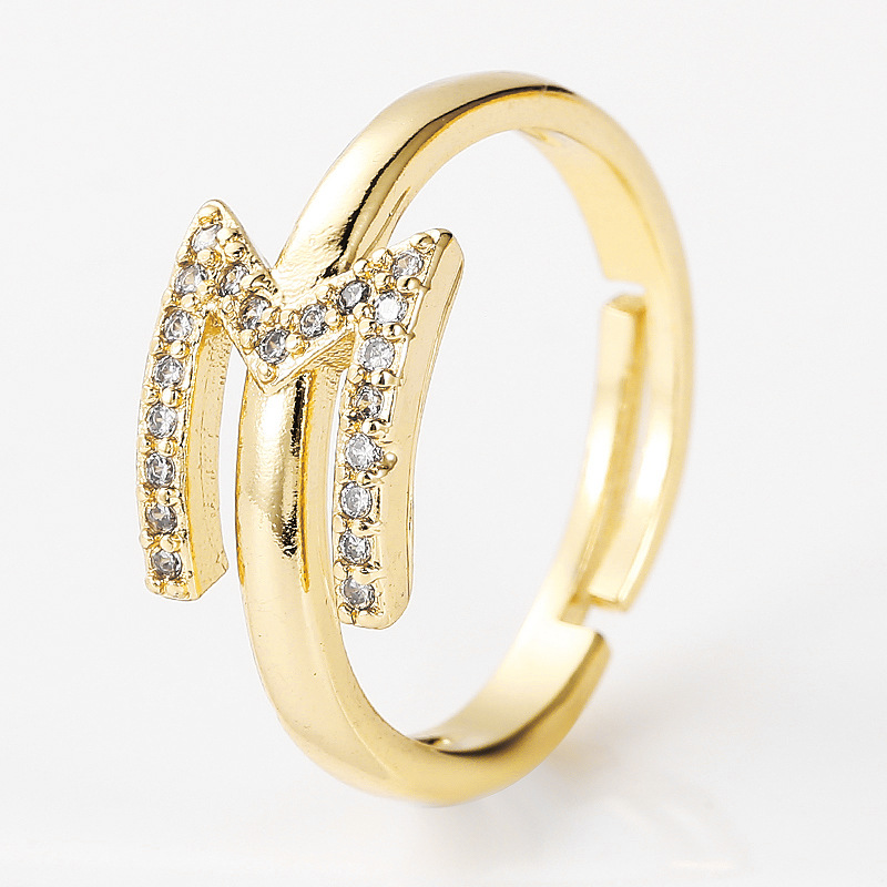 wholesale jewelry 26 English alphabet copper ring Nihaojewelrypicture4