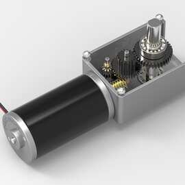 5840-31ZY蜗轮蜗杆微型自锁大扭力直角调速正反转减速电机12V 24V
