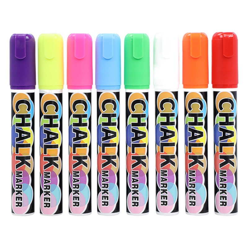 Somic 8 colores tiza líquida 10mm pluma de panel de luz pluma de vidrio de pizarra borrable pluma especial de panel fluorescente LED de color