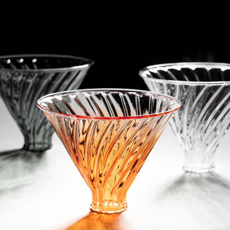 in stock hand coffee filter cup V60 borosilicate glass heat-resistant drip filter household coffee pot suit