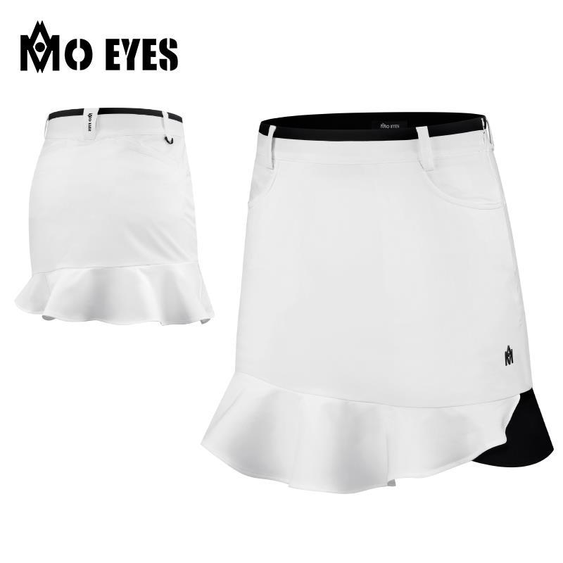 Váy chơi golf Moyes ngắn phối màu bèo nhún ôm hông đuôi cá — M23QZ002-Váy ngắn màu trắng, M23QZ002-Váy ngắn màu đen