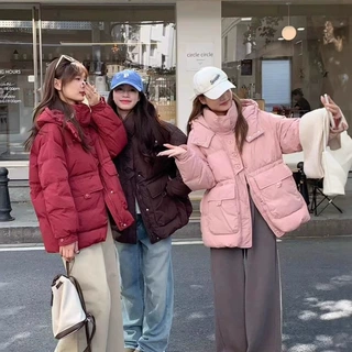 2024反季新款羽绒服女韩版中长款连帽加厚白鸭绒冬季时尚宽松外套