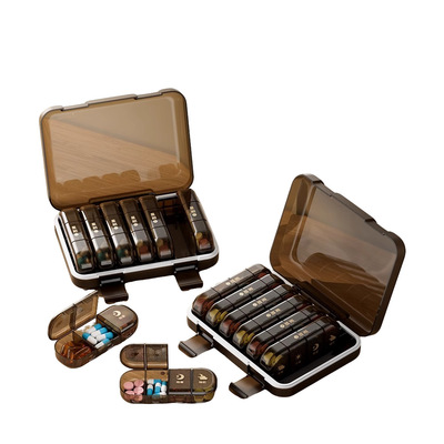 药盒一周七天分装药物便携式随身装药丸药大容量分格密封分药盒子