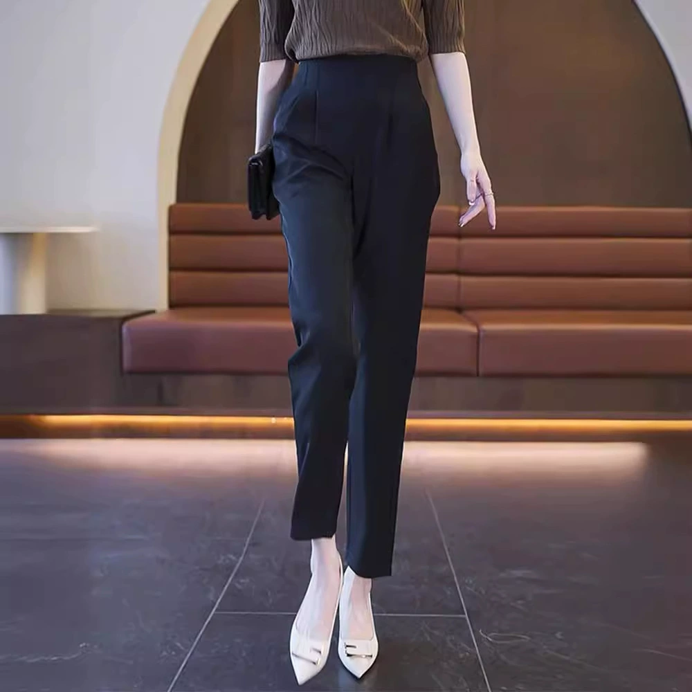 Утягивающие женские шаровары с высокой талией и боковой молнией, укороченные брюки для миниатюрных женщин.