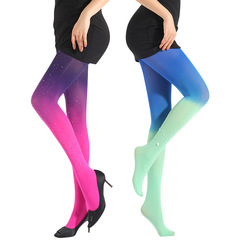 Cross-border new gradient colored rhinestone pearl decorated women's control top hosiery gradient stockings