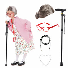 100days ofschool儿童拍照假发儿童搞笑老奶奶装扮开学季改变造型