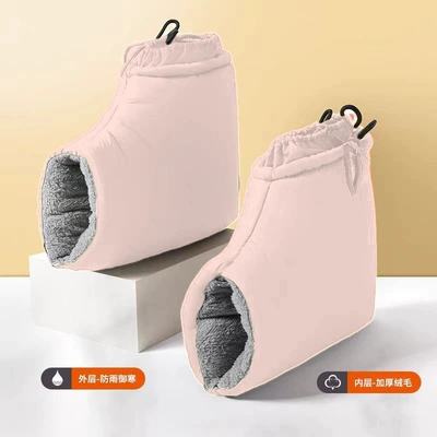 Handlehold cover — Against Cold - pink-high-density-velvet-cycling-grips-lucky-gray