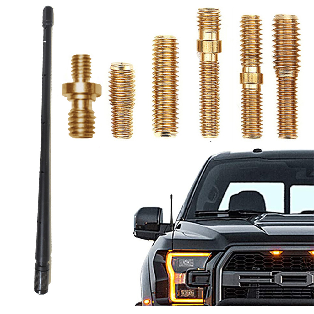 1 Set of Antenna + Screws 13inch Black Suitable for Ford F150 95-26 Off-Road Vehicle Fm Rubber Antenna