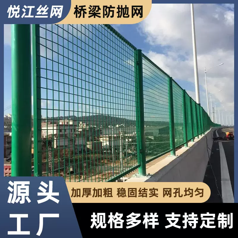 桥梁防抛网高架隔离围栏高速防眩网菱形钢板网道路隔离栅铁丝网