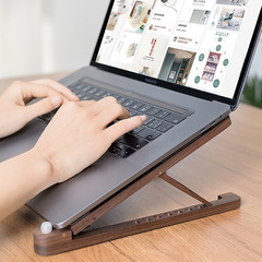 ラップトップスタンド木製折りたたみポータブルリフティングフレーム調節可能なコンピュータ冷却高架ラック