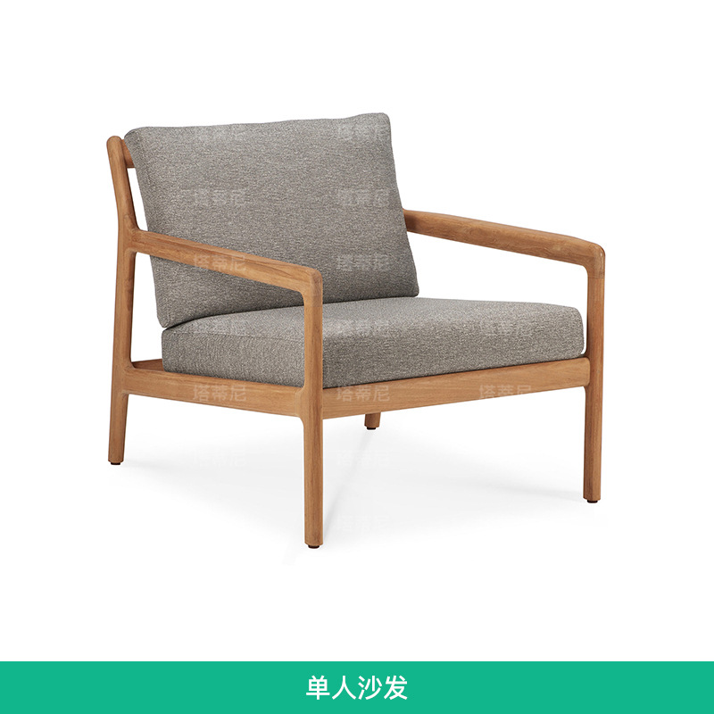 Sofá de teca para exteriores, muebles resistentes a la lluvia para jardín, patio, balcón, terraza de villa, conjunto de sofás de madera maciza para ocio.