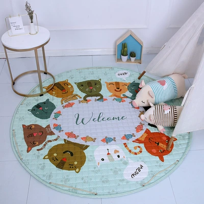 Storage Mat Toy Floor Mat Avtomobil döşəmə paspasları - hello-cat-diameter-15m-thickness-1cm