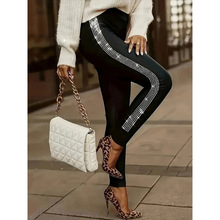 O 35265 Rhinestone high waist modal leggings �������Ī����