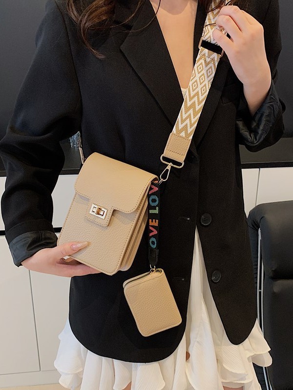 Bolsos para mujer 2025 nuevo bolso vertical para teléfono móvil transfronterizo, monedero colgante, bolso de mensajero con correa de hombro ancha retro de alta gama