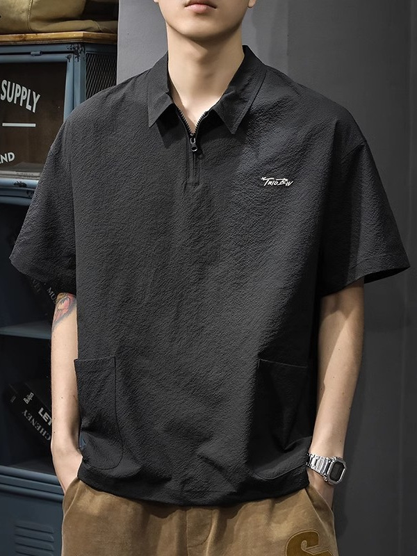 Summer retro shirt with zipper
