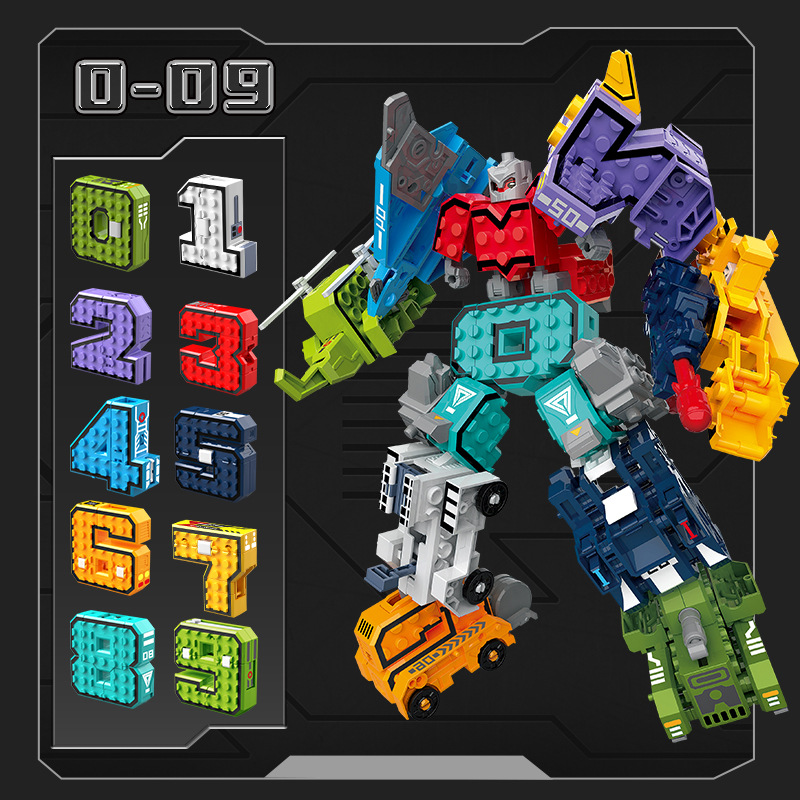 Digital deformación carta niños niño diamante robot coche carta bloques de construcción niño modelo de juguete educativo