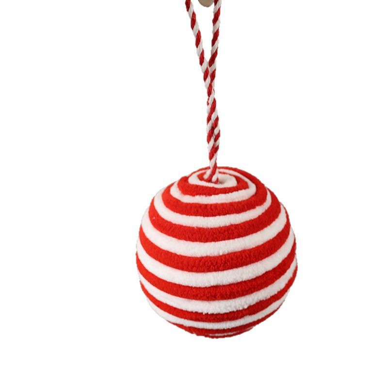 Navidad franela a rayas rojas y blancas bola de Navidad bastón caramelo árbol de Navidad decoración colgante accesorios accesorios adornos