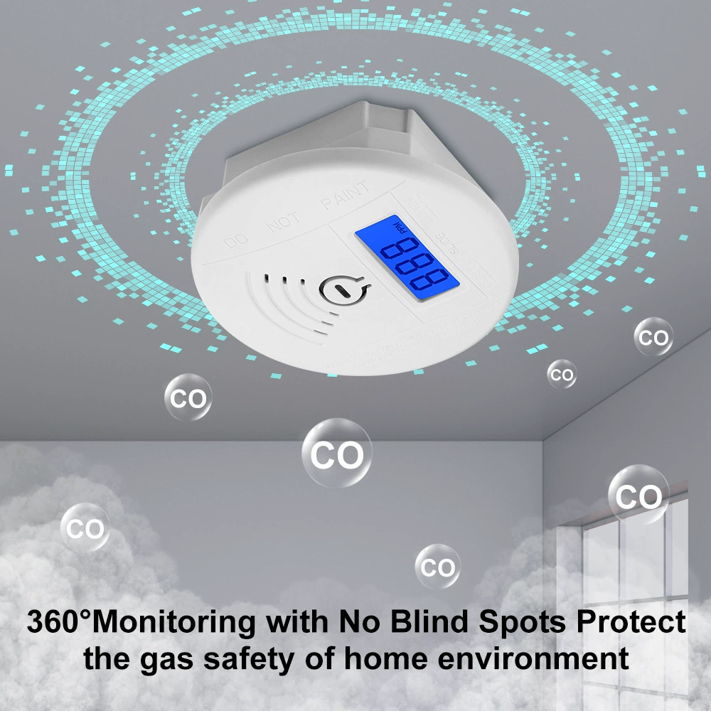 Сотовый детектор дыма угля, детектор угарного газа CO, ЖК-дисплей концентрации, сигнализация