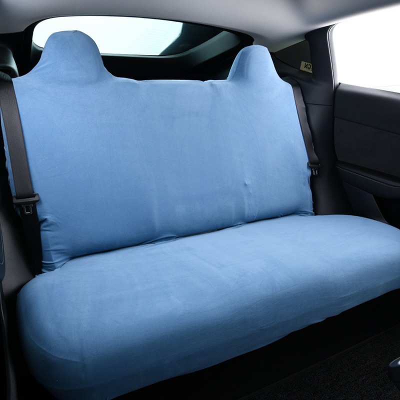 Elastic Car Seat Cover, Derong Rear Seat Cushion Cover, Seat Cushion, Backrest and Headrest Integrated Cover, Dust-Proof and Stain-Resistant, Single Layer