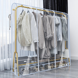Floor-Standing Clothes Drying Rack Dust Cover Dust Cover 2021 New Transparent Bedroom Clothes Hanger Household Clothing Cover