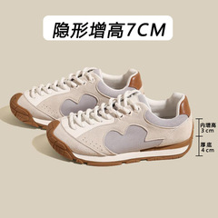 7CM厚底复古阿甘鞋女2025新款内增高休闲小花流浪运动跑步德训鞋