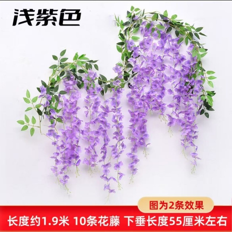模擬藤の花巻き下げ花ストリング結婚式の装飾屋外装飾植物つる緑の植物フェイクフラワーラタンをカバー|undefined