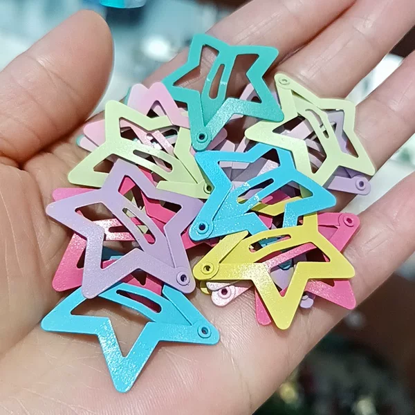 Dopamine Star Hair Clip Cute Girl Colorful Small Clip Ins Candy Color Hairpin Bb Clip Y2K Bangs Hair Accessory