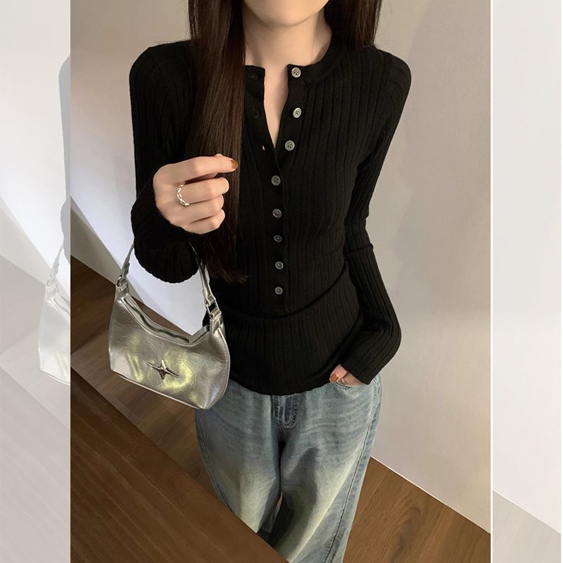 针织打底衫内搭上衣女春秋2025新款漂亮韩系穿搭修身短款针织毛衣|undefined
