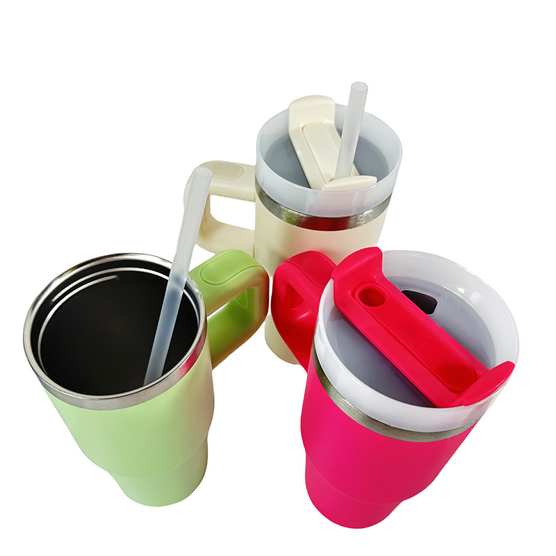 Inventario al por mayor transfronterizo 14oz portable taza de automóvil de pequeña capacidad mini taza de vacío de paja de hielo taza