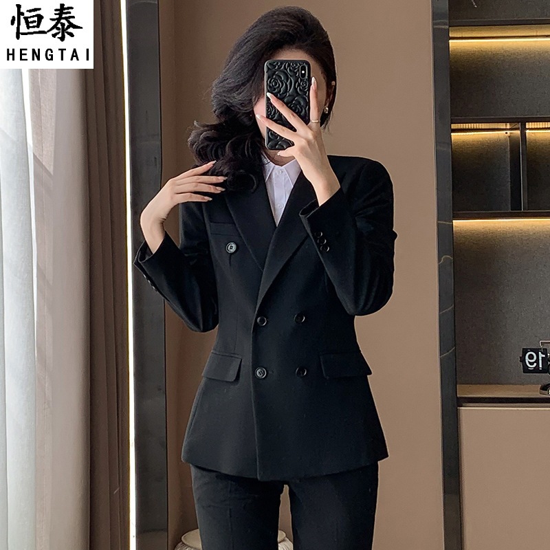 Blue Suit suit Women's Autumn and Winter New Temperament College Student Interview Forsuit Hotel Suit Workwear Professional Workwear