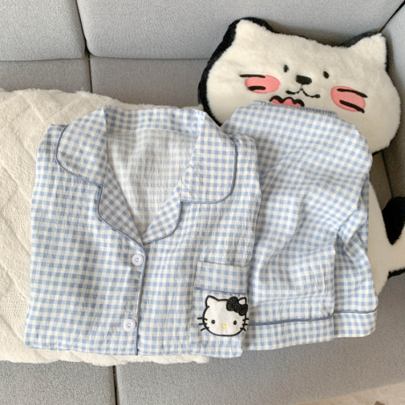 云朵棉秋季新款睡衣女长袖翻领卡通甜美可爱高级网红风家居服套装|undefined