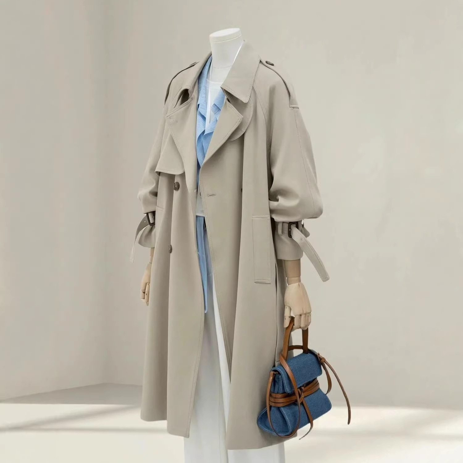 ng2510292 Trendy Stylish Women's Trench Coat, New Spring And Autumn Casual Mid-length British Style Coat_ecoleips.com