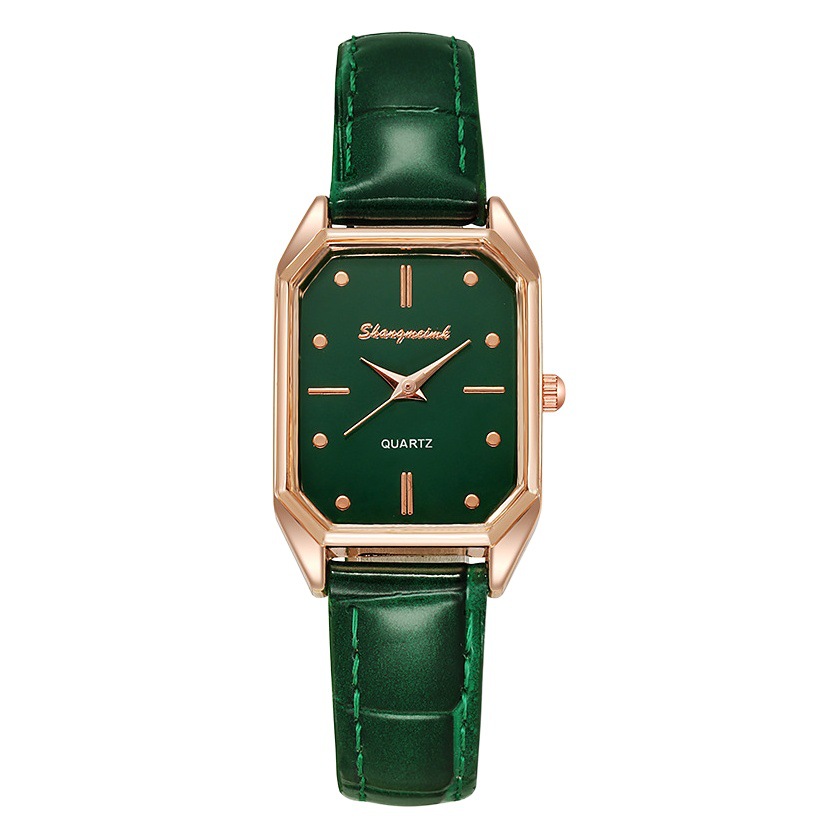 2022 Douyin Kuaishou Geely Little Green Watch Reloj de mujer Reloj de cuarzo Transmisión en vivo Reloj cuadrado para mujer